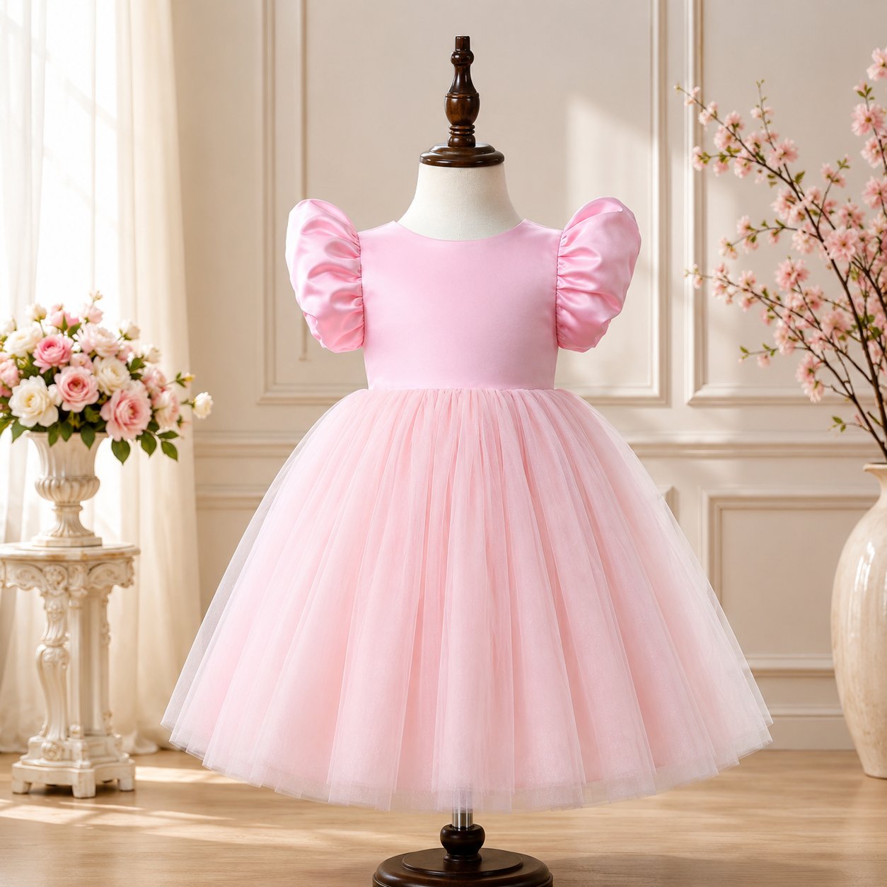 Elegant pink girls’ dress