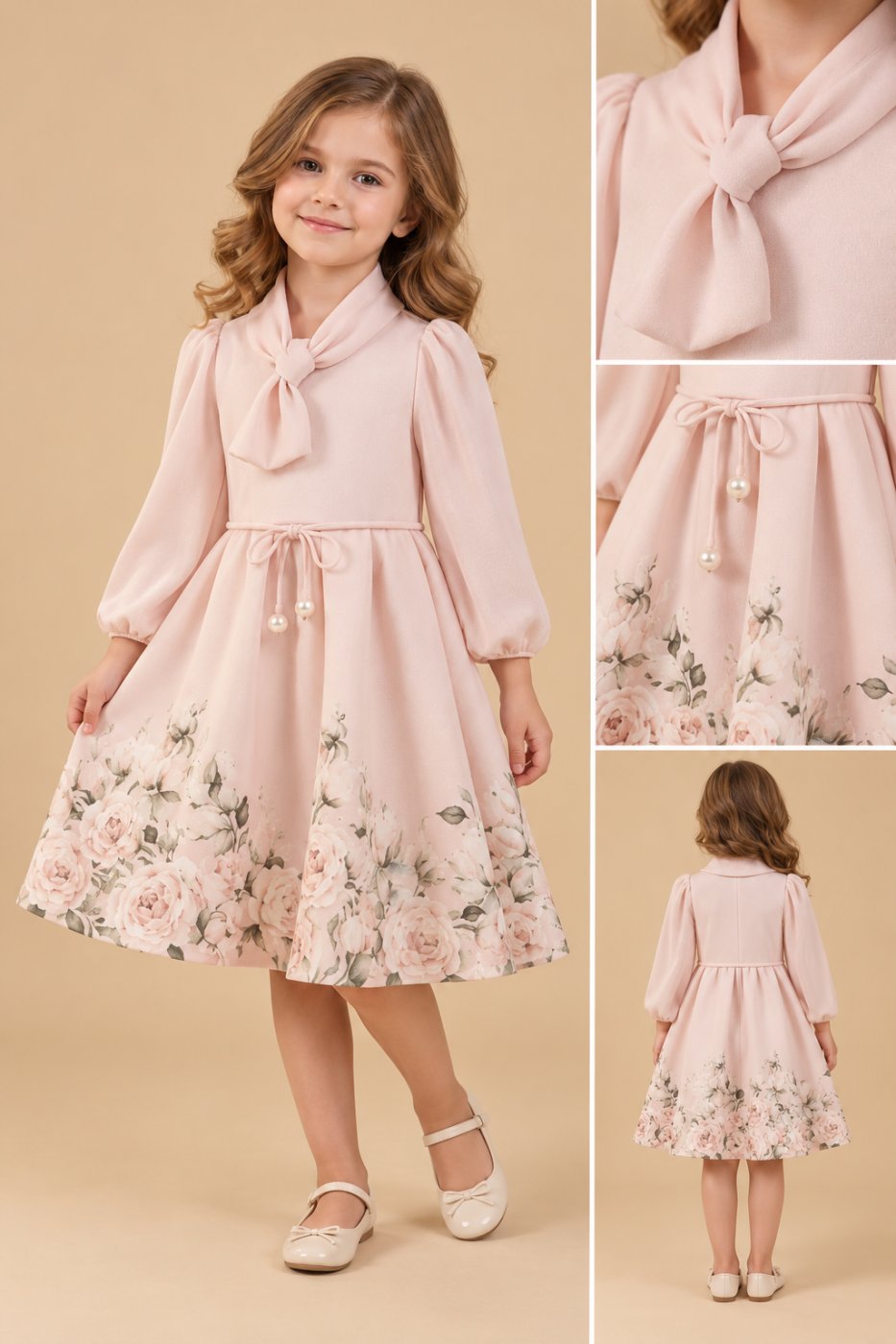Girls’ Elegant Floral Dress