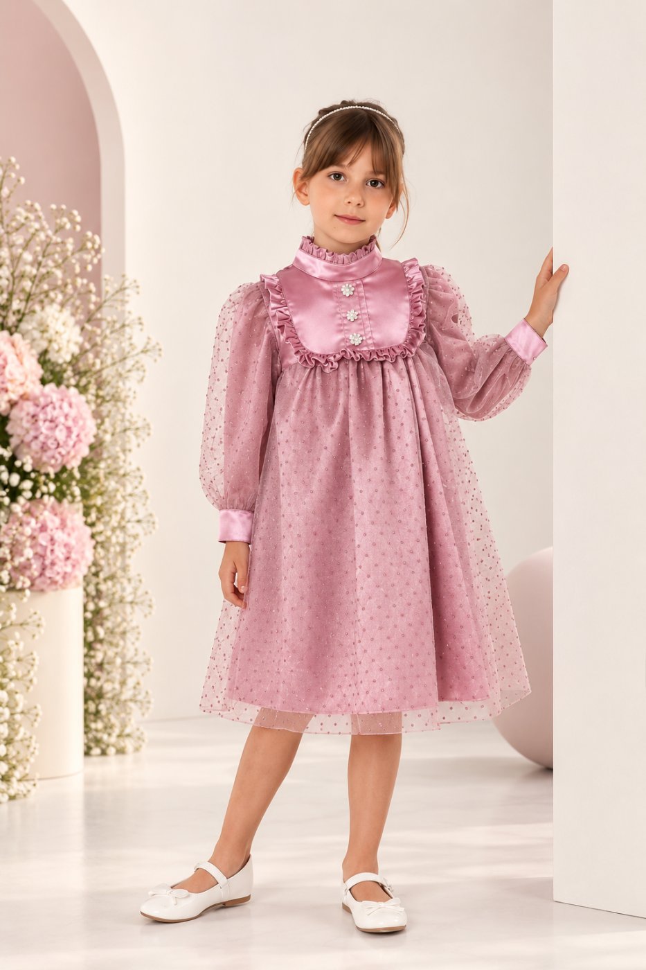 Girls’ Satin & Tulle Dress