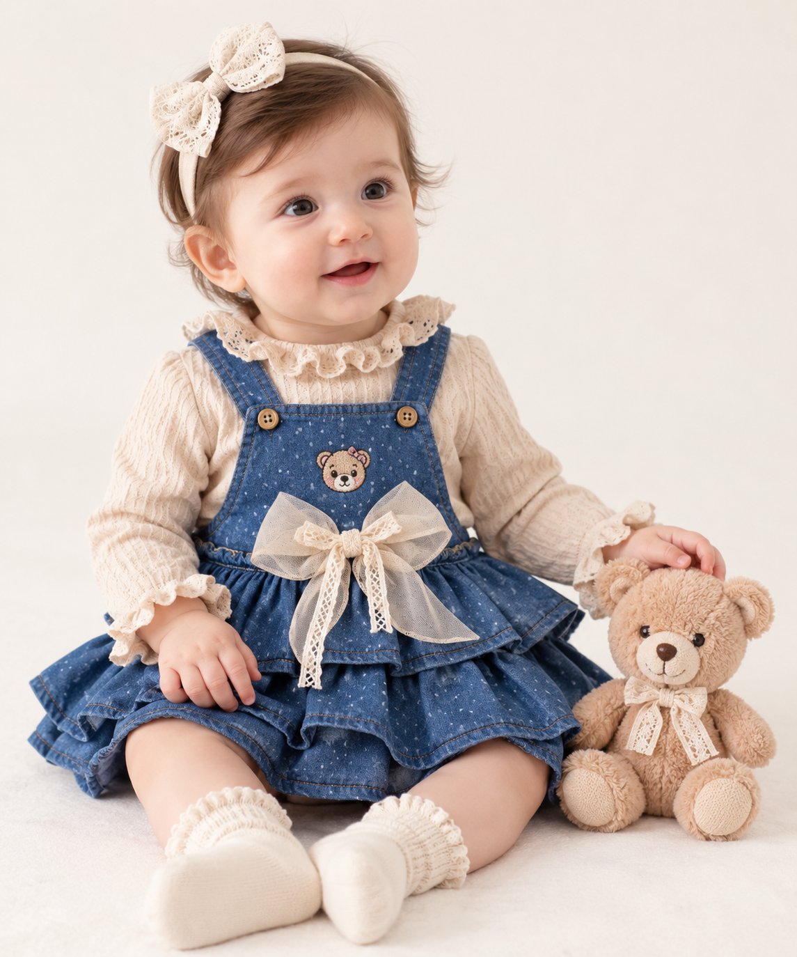 Baby Girls’ Stylish 2-Piece Denim Set