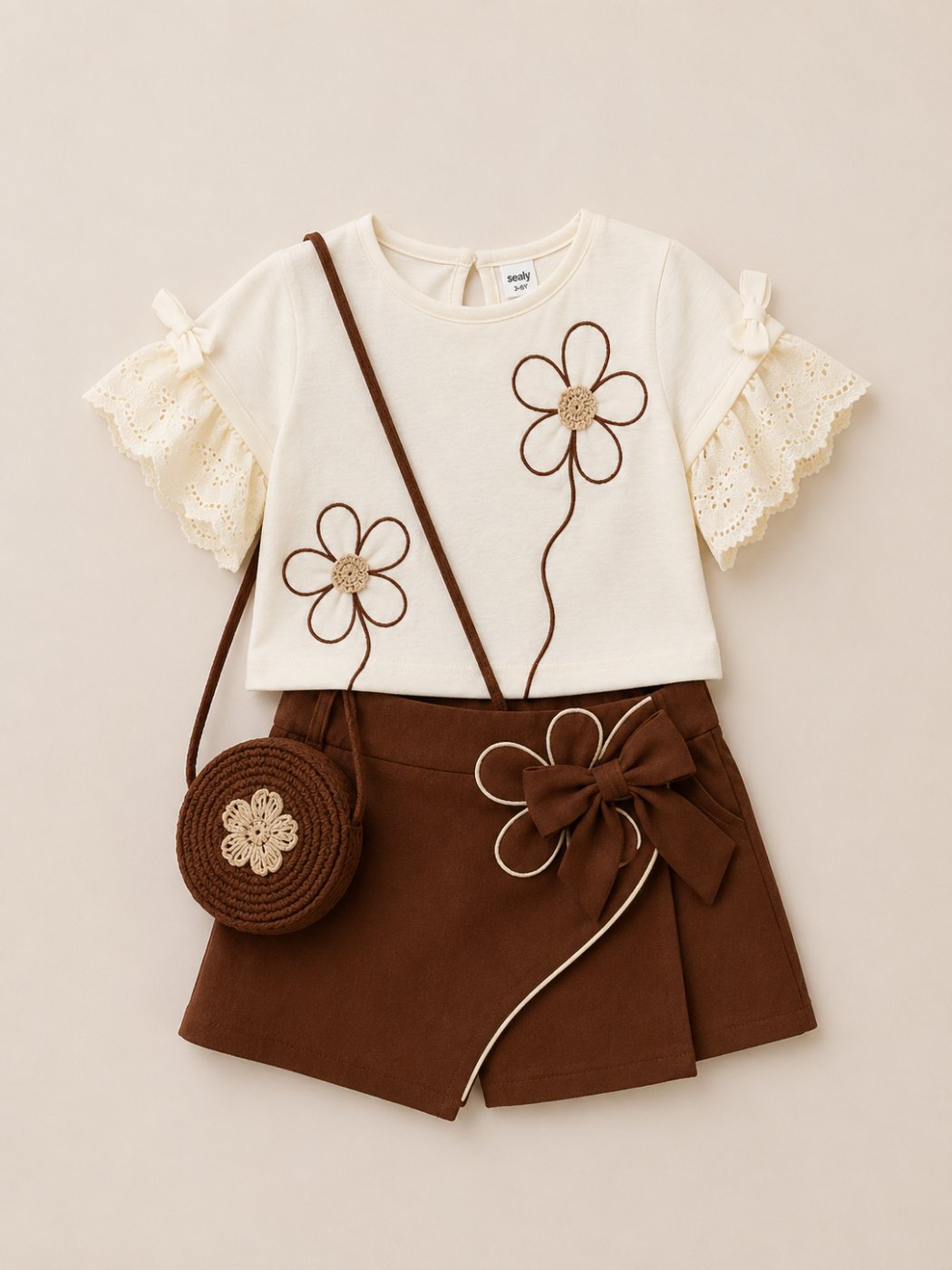 A stylish girls’ outfit that combines elegance and comfort.