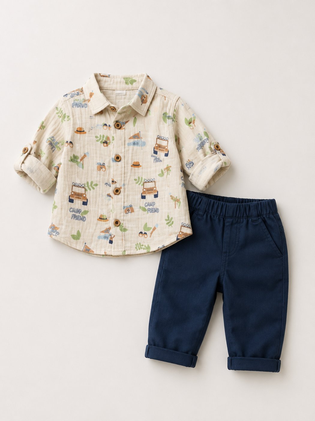 A stylish and comfortable outfit designed for little explorers.