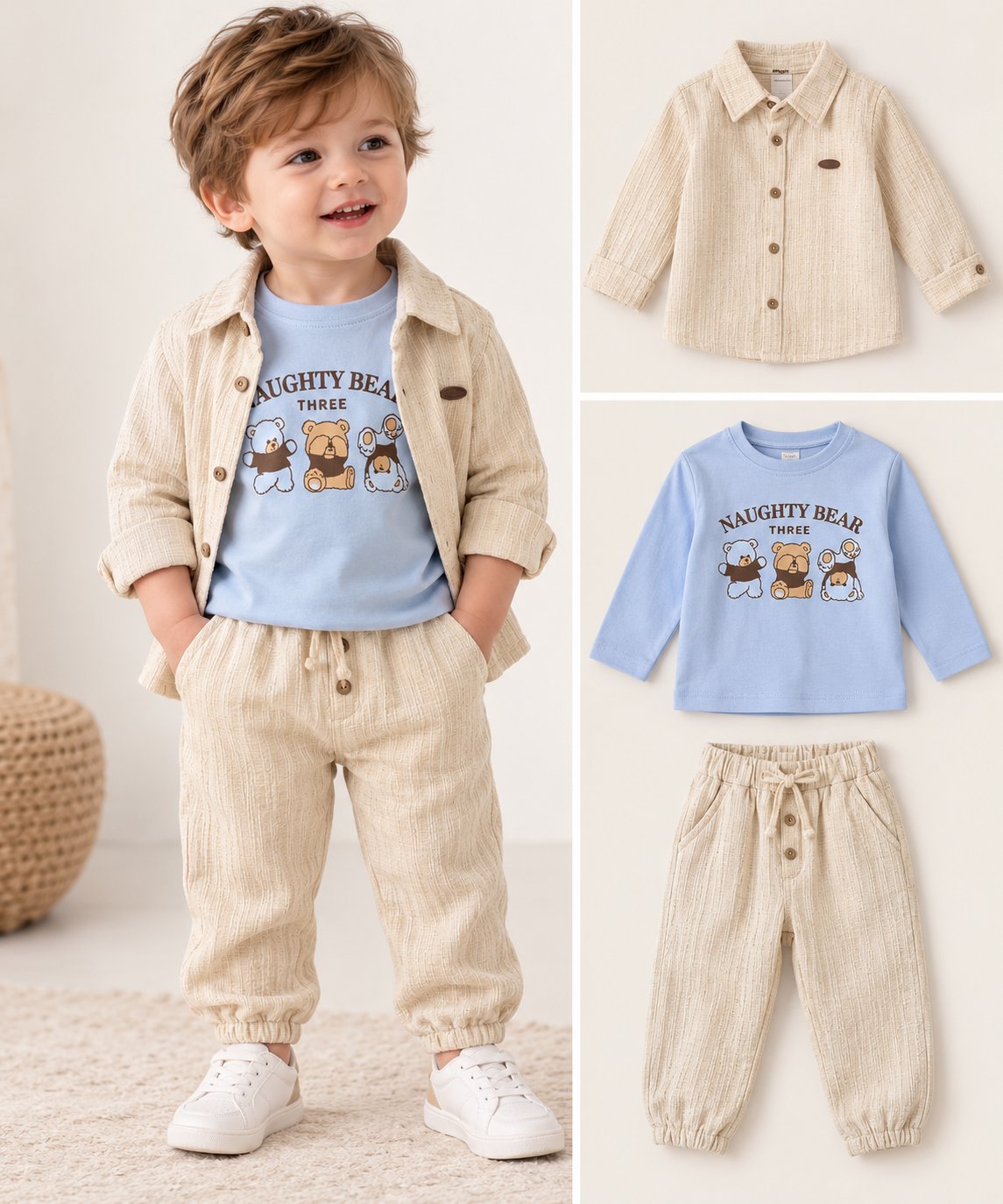 Boys’ Stylish 3-Piece Casual Set