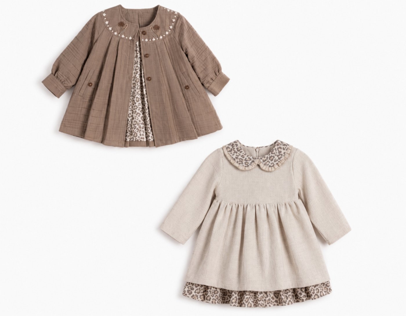 Girls’ Elegant Winter 2-Piece Dress & Coat Set