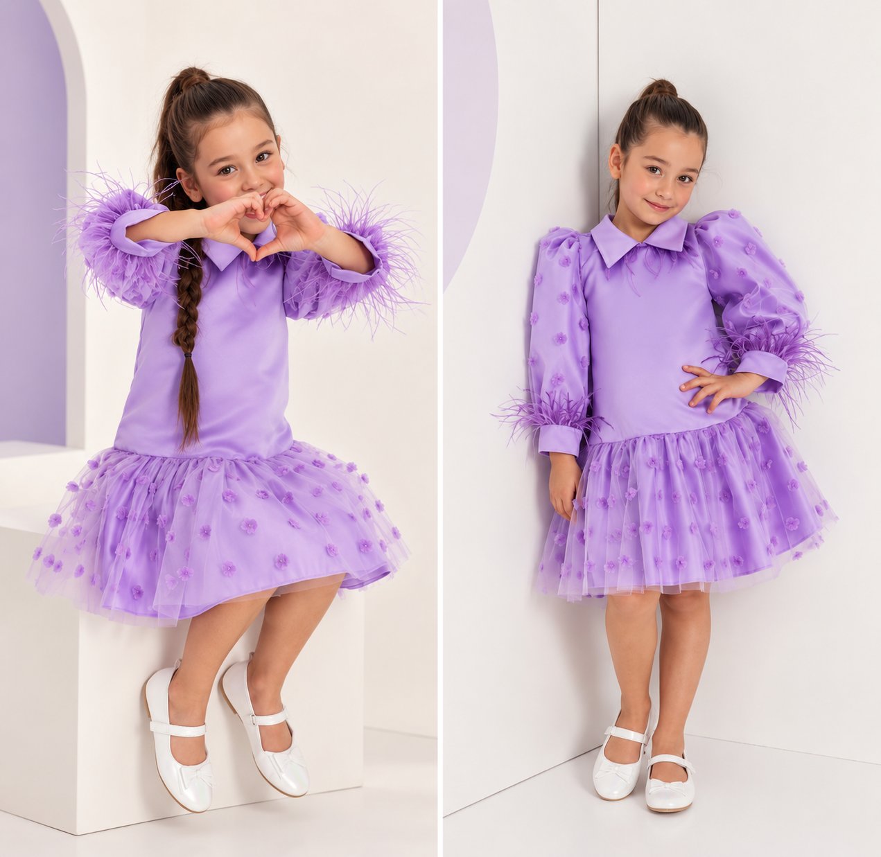 Feather & Tulle Girls’ Dress