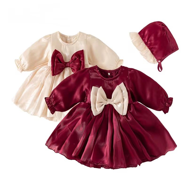 Elegant satin girls’ dress