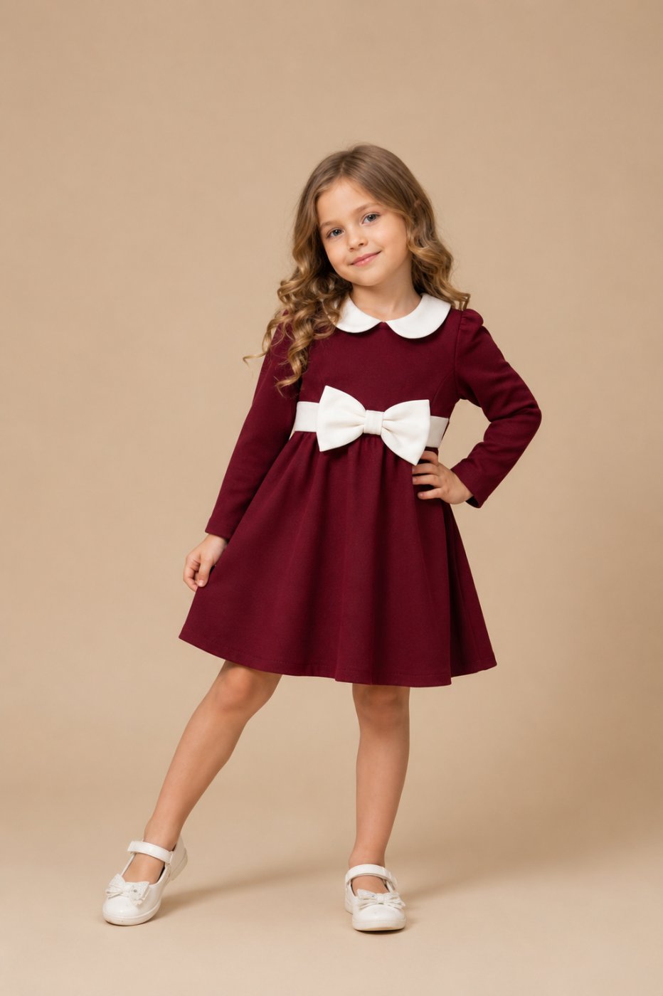 Girls’ Elegant Bow Dress