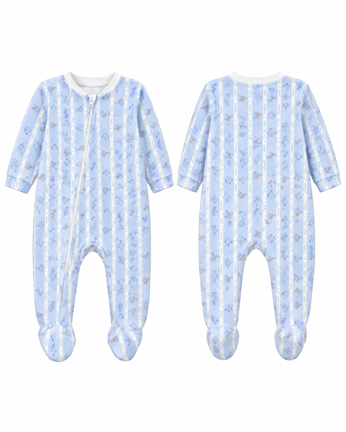 Baby Cotton Zip-Up Footed Romper
