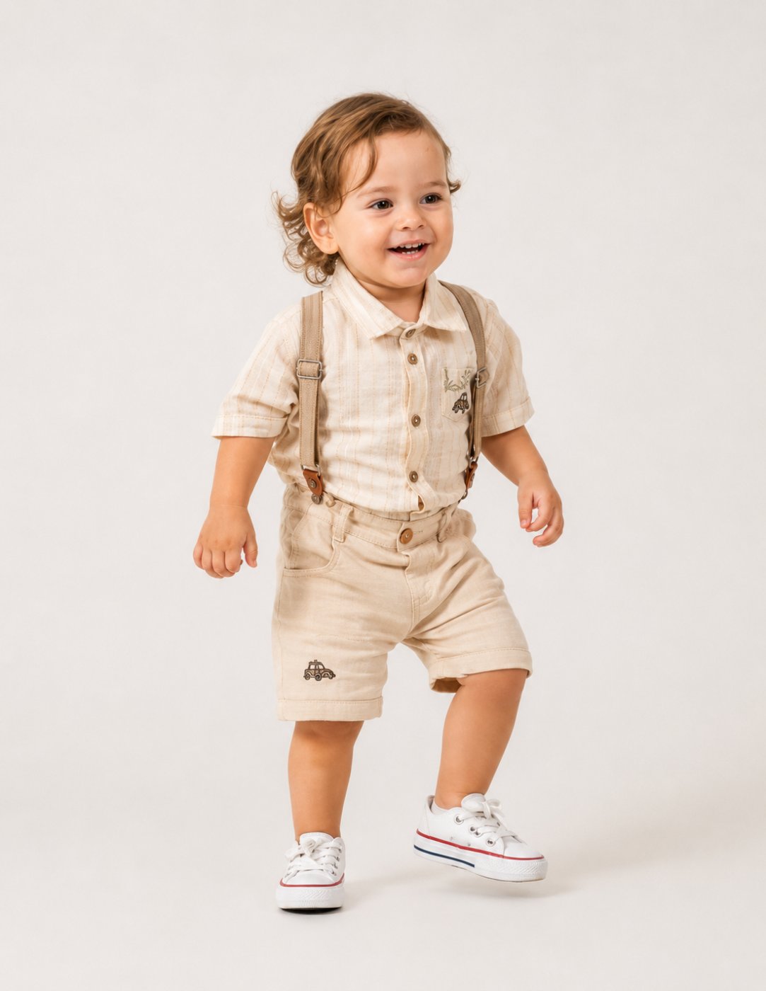 Boys’ Classic 3-Piece Suspender Set  A timeless outfit that combines comfort and elegance.